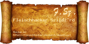 Fleischhacker Szilárd névjegykártya